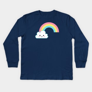 Cute Pastel Kawaii Rainbow Kids Long Sleeve T-Shirt